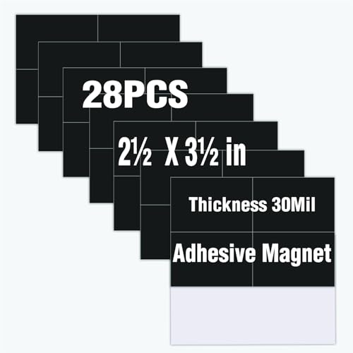 Kleine Magnetfolie mit selbstklebender Rückseite, Magnetaufkleber für Klassenzimmer-Dekorationen, Lehrerbedarf, kleine Karteikarte 6,3 x 8,9 cm für Bilder, 28 Stück von chunniao