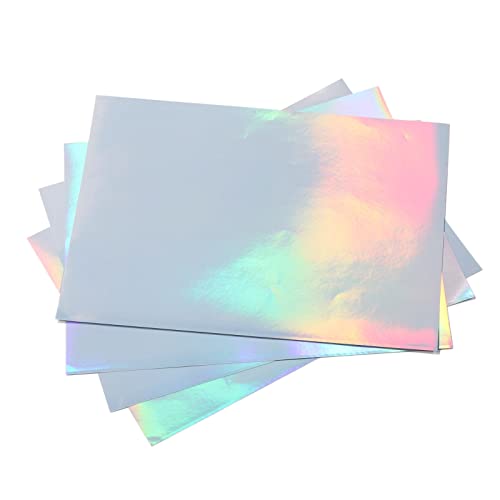 22 Blatt Holografisches Aufkleberpapier A4-Format 20 3 X 30 5 Cm Wasserfest Trocknet Schnell Bedruckbar Holografisches Klebepapier für Tintenstrahldrucker Fotokopierer Laserdrucker von ciciglow