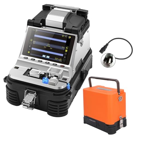 Glasfaser-Fusionsspleißer AI-10A, mit Elektrischem, Hochpräzisem Schneidmesser, Glasfaser-Abisolierer mit VFL-OPM-Funktion, 5 Sekunden Spleißen, 15 Sekunden Erhitzen (EU-Stecker) von ciciglow