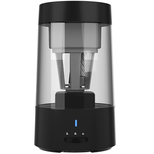 ciciglow Elektrischer Bleistiftschärfer Leistungsstärker Tragbarer Bleistiftscharfschitzer, Wiederaufladbarer Automatischer Bleistiftspitzer für 6-8 Mm Bleistift Im Klassenzimmer (BLACK) von ciciglow