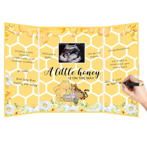 Winnie Babyparty-Dekoration, The Pooh Welcome Baby Gästebuch Alternatives, A Little Honey is on the Way Signature Board, Honey Thema, Gästebuch zum Unterschreiben, Babyparty-Zubehör, 30,5 x 45,7 cm Winnie Babyparty-Dekoration, The Pooh Welcome Baby Gästebuch Alternatives, A Little Honey is on the Way Signature Board, Honey Thema, Gästebuch zum Unterschreiben, Babyparty-Zubehör, 30,5 x 45,7 cm von cidobi