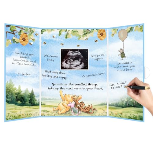 cidobi Winnie Baby Shower Signature Board, The Pooh Babyparty-Gästebuch-Alternativen, Winnie-Zitate für Babypartys, Unterschriftenbuch für Jungen und Mädchen, Babyparty, Party-Dekoration, 45,7 x 30,5 von cidobi
