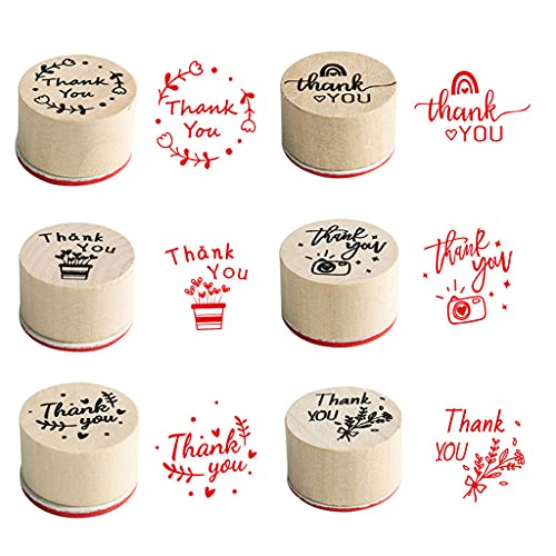 DIY Scrapbooking 6pcs Card Making Stamps Set Thank You Decorative Mounted Wooden Rubber Stamp DIY von cityfly