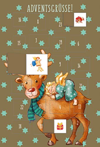 Cityproducts - 3575 - Weihnachten, Adventskalender-Doppelkarte: Adventsgrüsse, Rentier, DIN A6, mit Umschlag Cityproducts - 3575 - Weihnachten, Adventskalender-Doppelkarte: Adventsgrüsse, Rentier, DIN A6, mit Umschlag von cityproducts