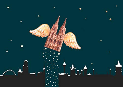 cityproducts - 5718 - Klappkarte, Weihnachten, Kölner Dom mit Flügeln, DIN A 6, mit Umschlag cityproducts - 5718 - Klappkarte, Weihnachten, Kölner Dom mit Flügeln, DIN A 6, mit Umschlag von cityproducts