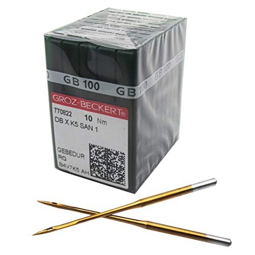 Groz-Beckert Nadeln – 100 Stück Groz Beckert DBXK5 SAN1 GEBEDUR Titanium beschichtete Industriell Stickmaschinennadeln (Größe 65/9) von ckpsms
