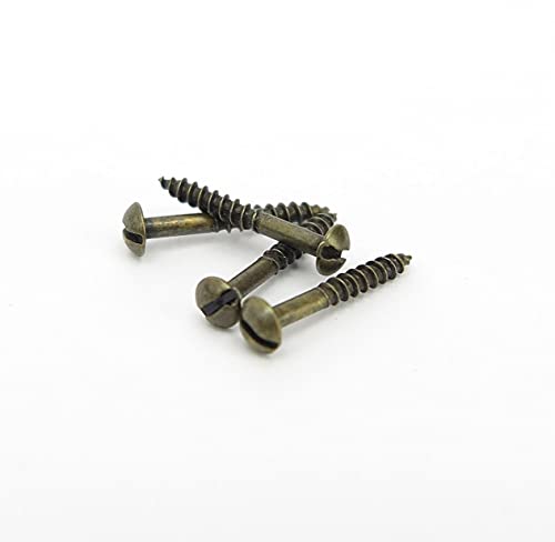 4 STÜCK Schrauben 1,5 x 14 mm Rundkopfschrauben Schlitz antik - brüniert für Möbelbeschlag braun 4 STÜCK Schrauben 1,5 x 14 mm Rundkopfschrauben Schlitz antik - brüniert für Möbelbeschlag braun von clever-deko