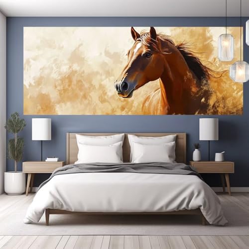 Diamond Painting Erwachsene Groß XXL 160x70cm Diamond Painting Pferd, 5D DIY Malen Nach Zahlen Erwachsene Tier, Full Drill Cross Stickerei Bilder Malerei Basteln Kits, Wand Zimmer Deko Geschenk Y1154 von clldy