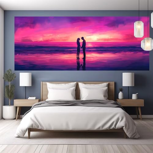 Diamond Painting Erwachsene Groß XXL 160x70cm Diamond Painting Sonnenuntergang, 5D DIY Malen Nach Zahlen Erwachsene Paar, Full Drill Cross Stickerei Bilder Malerei Basteln Kits, Zimmer Deko Y1144 von clldy