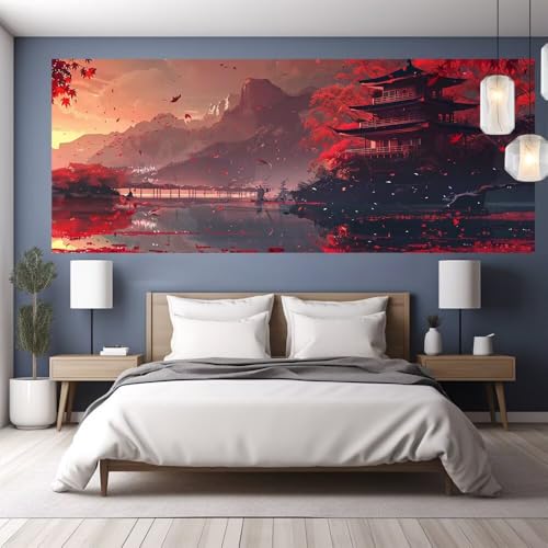 Diamond Painting Erwachsene Groß XXL 180x80cm Diamond Painting Japan, 5D DIY Malen Nach Zahlen Erwachsene Landschaft,Full Drill Cross Stickerei Bilder Malerei Basteln Kits, Wohnzimmer Zimmer Deko Y514 von clldy