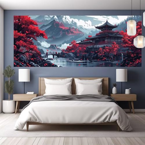 Diamond Painting Erwachsene Groß XXL 180x80cm Diamond Painting Japan, 5D DIY Malen Nach Zahlen Erwachsene Landschaft,Full Drill Cross Stickerei Bilder Malerei Basteln Kits, Wohnzimmer Zimmer Deko Y516 von clldy