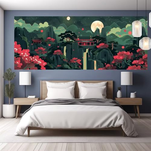 Diamond Painting Erwachsene Groß XXL 200x80cm Diamond Painting Japan, 5D DIY Malen Nach Zahlen Erwachsene Landschaft,Full Drill Cross Stickerei Bilder Malerei Basteln Kits, Wohnzimmer Zimmer Deko Y520 von clldy