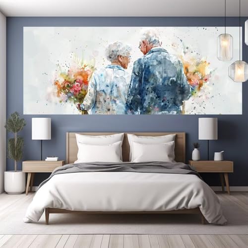 Diamond Painting Erwachsene Groß XXL 200x80cm Diamond Painting Pärchen, 5D DIY Malen Nach Zahlen Erwachsene Blume,Full Drill Cross Stickerei Bilder Malerei Basteln Kits, Wand Zimmer Deko Geschenk Y490 von clldy