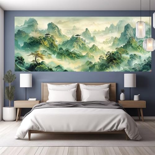 Diamond Painting Erwachsene Groß XXL 70x30cm Diamond Painting Wasserfall, DIY Malen Nach Zahlen Erwachsene Landschaft,Full Drill Cross Stickerei Bilder Malerei Basteln Kits,Wohnzimmer Zimmer Deko Y472 von clldy