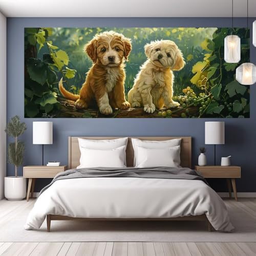 Diamond Painting Erwachsene Groß XXL 90x40cm Diamond Painting Weintrauben, 5D DIY Malen Nach Zahlen Erwachsene Tiere,Full Drill Cross Stickerei Bilder Malerei Basteln Kits, Wohnzimmer Zimmer Deko Y468 von clldy