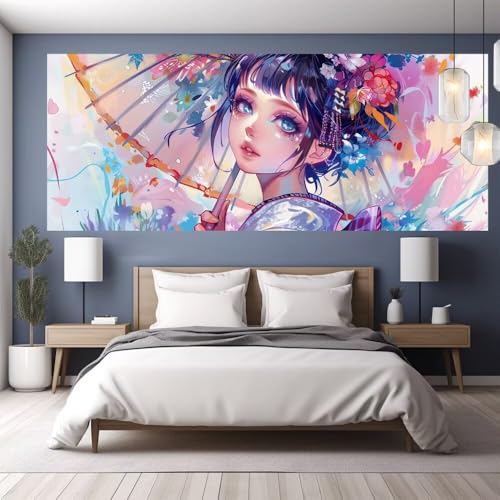 Diamond Painting Japan Diamond Painting Erwachsene Groß XXL, 5D DIY Bastelset Erwachsene Mosaikherstellung Bilder, Diamant Malerei Geschenke für Frauen, Wohnzimmer Zimmer Wanddeko Frau 70x30cm Y533 von clldy