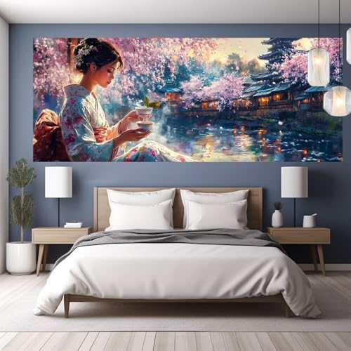 Diamond Painting Japan Diamond Painting Erwachsene Groß XXL, 5D DIY Bastelset Erwachsene Mosaikherstellung Bilder, Diamant Malerei Geschenke für Frauen, Wohnzimmer Zimmer Wanddeko Schönes 70x30cm Y529 von clldy