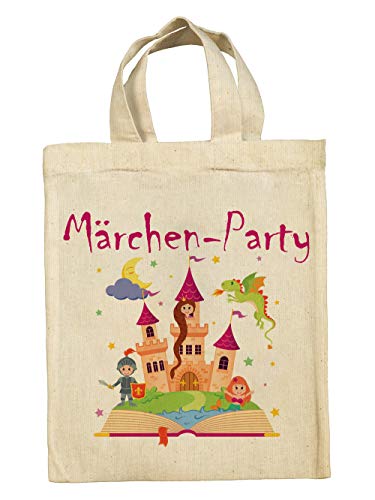 clothinx Lustige Kindergeburtstag Mitgebsel Tasche Beutel im Set mit Geburtstag Motto Märchen 10er Pack von clothinx