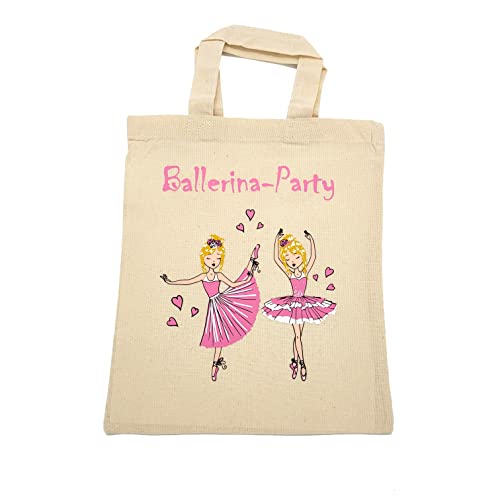 clothinx Lustige Kindergeburtstag Tasche Mitgebsel Beutel im Set mit Geburtstag Motto Ballerina 5er Pack von clothinx
