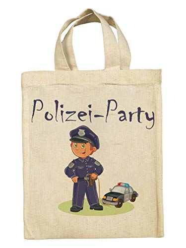 clothinx Lustige Kindergeburtstag Tasche Mitgebsel Beutel im Set mit Geburtstag Motto Polizei 5er Pack von clothinx