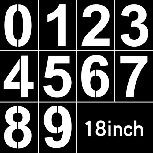 45,7 cm große Zahlenschablonen-Set, wiederverwendbare Zahlenschablonen, Kunststoff, digitale Schablonen für Kuchen, Schablone, Adressnummer, Malschablonen, Vorlagen 45,7 cm große Zahlenschablonen-Set, wiederverwendbare Zahlenschablonen, Kunststoff, digitale Schablonen für Kuchen, Schablone, Adressnummer, Malschablonen, Vorlagen von clothmile
