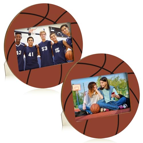 clothmile Basketball-Bilderrahmen, 10,2 x 15,2 cm, Sport-Thema, Holz-Bilderrahmen, Basketballbälle, Fotorahmen, horizontal vertikal, verwendet für Wanddekoration oder Tischdekoration, 2 Stück clothmile Basketball-Bilderrahmen, 10,2 x 15,2 cm, Sport-Thema, Holz-Bilderrahmen, Basketballbälle, Fotorahmen, horizontal vertikal, verwendet für Wanddekoration oder Tischdekoration, 2 Stück von clothmile