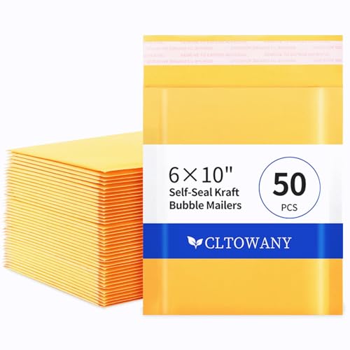 Cltowany Luftpolster-Versandtaschen, selbstklebend, Kraftpapier, klein, gepolstert, für Versandkarten, Schmuck, Make-up und kleine Unternehmen, 15,2 x 25,4 cm, 50 Stück Cltowany Luftpolster-Versandtaschen, selbstklebend, Kraftpapier, klein, gepolstert, für Versandkarten, Schmuck, Make-up und kleine Unternehmen, 15,2 x 25,4 cm, 50 Stück von cltowany