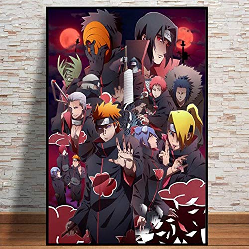 cnmd DIY Malen nach Zahlen Anime Naruto moderne Kunst Zeichnung diy malen nach zahlen kinder Kits Kunstwerk Geeignet für Wohnzimmerdekoration für50x70cm(Kombinationsfeld) von cnmd