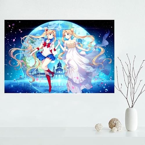 cnmd DIY Malen nach Zahlen Moderne Sailor Moon Bild Animation Malerei Kunst Malerei Malen Nach Zahlen Kits,DIY Malerei Digitale handgemalte Mit Pinsel und Acrylfarbe40x60cm(Kein Rahmen) von cnmd