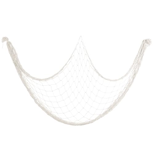 cobee Fischernetz Deko, 100 X 200cm Fischerei Dekorative Kinder Fischernetz Wand Dekoration Strand Themen Hängende Foto Wanddekoration Mediterranen Stil Netz Deko Wohnzimmer Hintergrund(Cremefarben) von Cobee