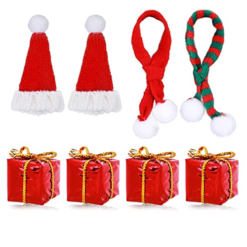 cobee Weihnachtspuppenhaus Dekoration, 8 Stück Mini Strick Weihnachtsmütze Schal Geschenkbox Modell süße Puppe Mütze Schal Kleidung Zubehör 1:12 Weihnachtsbaum Dekoration Weinflaschenverschlüsse cobee Weihnachtspuppenhaus Dekoration, 8 Stück Mini Strick Weihnachtsmütze Schal Geschenkbox Modell süße Puppe Mütze Schal Kleidung Zubehör 1:12 Weihnachtsbaum Dekoration Weinflaschenverschlüsse von Cobee