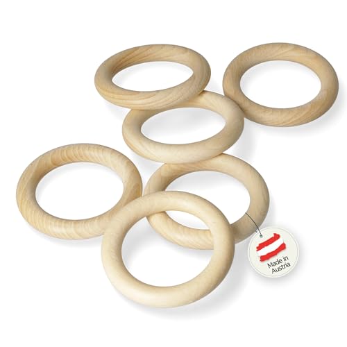 Holzringe | 7 Stück | 85 mm | Made in Österreich | aus hochwertigem Buchenholz, DIY, basteln, Makramee, Holzringe, Baby Greiflinge, Beißringe von coco+cozy LIVING