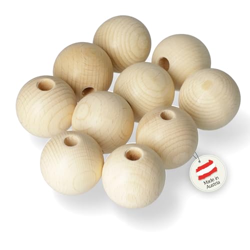 coco+cozy LIVING Holzkugeln mit Loch | 30 Stück | 35 mm | Made in Österreich | Holzperlen mit 8mm Bohrung aus hochwertigem Buchenholz, DIY, basteln, Makramee coco+cozy LIVING Holzkugeln mit Loch | 30 Stück | 35 mm | Made in Österreich | Holzperlen mit 8mm Bohrung aus hochwertigem Buchenholz, DIY, basteln, Makramee von coco+cozy LIVING