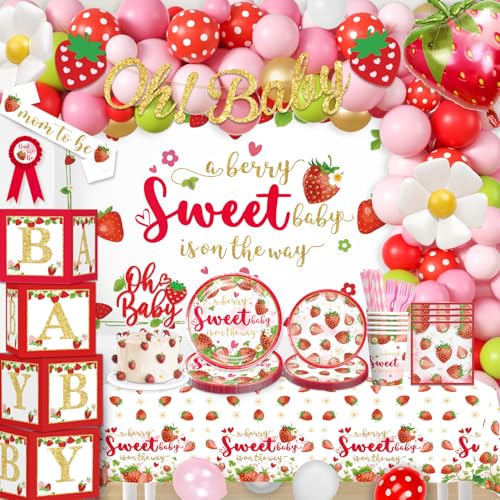 Erdbeer-Babyparty-Dekorationen von cocomigo