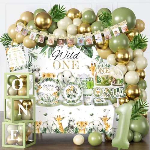 Yingoto 237pcs Wild One Geburtstagsdekorationen Komplettes Party-Set, serviert 20 Gäste, Safari Geburtstagsdekorationen, Wild One Safari Dschungel Thema 1. Party Supplies, für Jungen Mädchen Yingoto 237pcs Wild One Geburtstagsdekorationen Komplettes Party-Set, serviert 20 Gäste, Safari Geburtstagsdekorationen, Wild One Safari Dschungel Thema 1. Party Supplies, für Jungen Mädchen von cocomigo
