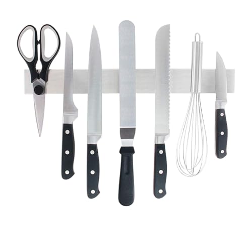 cocovibes LEILA Messerleiste magnetisch ohne Bohren 40 cm, Edelstahl, zum Kleben, extra starke Magnet Messerleiste für Messer, Küchenutensilien, Werkzeug, Schlüssel cocovibes LEILA Messerleiste magnetisch ohne Bohren 40 cm, Edelstahl, zum Kleben, extra starke Magnet Messerleiste für Messer, Küchenutensilien, Werkzeug, Schlüssel von cocovibes