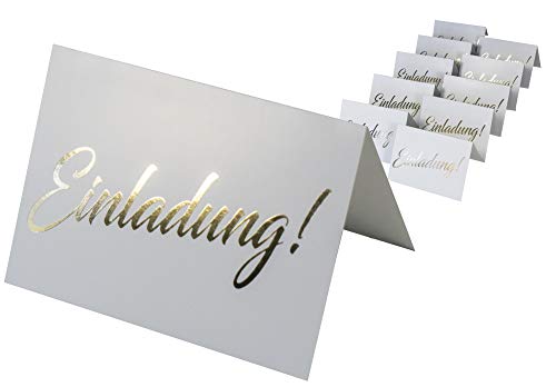codiarts. 10 Einladungskarten + 10 Umschläge weiß, Einladung als goldene glänzende Heißprägung, Einladung für Hochzeit, Geburtstag, Firmung, Geburtstag, Party, Jubiläum (Karte A6 zum aufklappen) codiarts. 10 Einladungskarten + 10 Umschläge weiß, Einladung als goldene glänzende Heißprägung, Einladung für Hochzeit, Geburtstag, Firmung, Geburtstag, Party, Jubiläum (Karte A6 zum aufklappen) von codiarts.