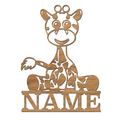 codiarts. Namensschild, Wandbild, Kinderzimmer, Kindertür, personalisierbar mit Namen, selbstklebend (Giraffe) von codiarts.