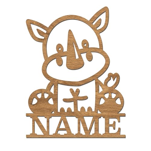 codiarts. Namensschild, Wandbild, Kinderzimmer, Kindertür, personalisierbar mit Namen, selbstklebend (Nilpferd) von codiarts.