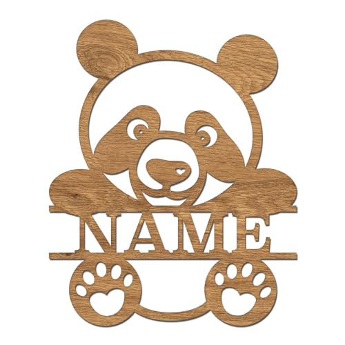 codiarts. Namensschild, Wandbild, Kinderzimmer, Kindertür, personalisierbar mit Namen, selbstklebend (Panda) von codiarts.
