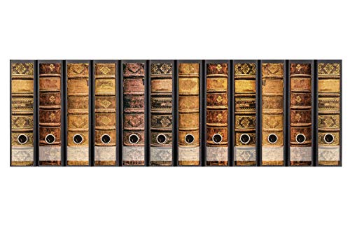 codiarts. Ordnerrücken selbstklebend | Etiketten Set für 12 breite Ordner | gestantzt mit Griffloch | Rückenschild breit | vintage Motiv alte Bücher codiarts. Ordnerrücken selbstklebend | Etiketten Set für 12 breite Ordner | gestantzt mit Griffloch | Rückenschild breit | vintage Motiv alte Bücher von codiarts.