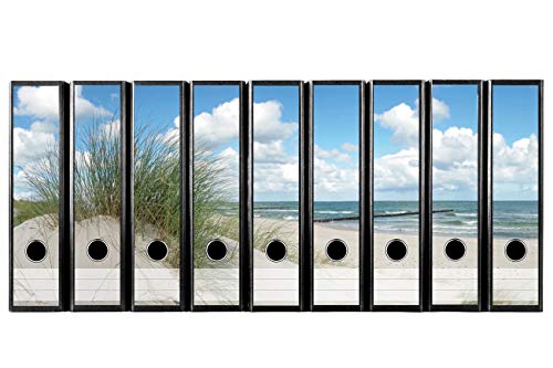 codiarts. Ordnerrücken selbstklebend | Etiketten Set für 9 breite Ordner | gestantzt mit Griffloch | Rückenschild breit | Düne Strand und Meer codiarts. Ordnerrücken selbstklebend | Etiketten Set für 9 breite Ordner | gestantzt mit Griffloch | Rückenschild breit | Düne Strand und Meer von codiarts.