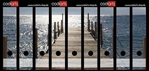 codiarts. Ordnerrücken selbstklebend | Etiketten Set für 9 breite Ordner | gestantzt mit Griffloch | Rückenschild breit | Sonniger Steg zum Wasser codiarts. Ordnerrücken selbstklebend | Etiketten Set für 9 breite Ordner | gestantzt mit Griffloch | Rückenschild breit | Sonniger Steg zum Wasser von codiarts.