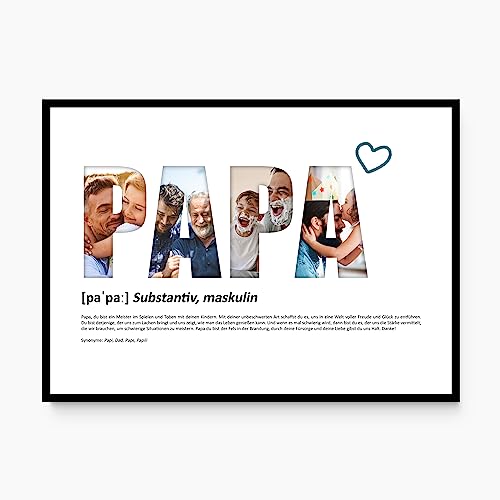 codiarts. Poster XL-Grußkarte personalisiert, mit deinen Fotos und Definition, DIN A4 Klappkarte, inkl. Umschlag, optional mit Rahmen, Fotogeschenk personalisierbar (002 PAPA) von codiarts.