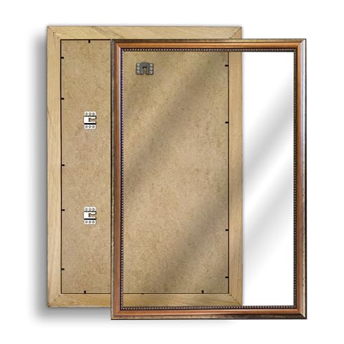 codiarts. Schmuckrahmen Holz Braun – Barock Vintage Boho Stil – mit Goldverzierung & Ornament – Bilderrahmen 50x75 cm – Acrylglas glänzend – Hoch-/Querformat (Braun & Gold, 50x75 cm) von codiarts.