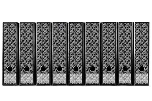 codiarts. Ordnerrücken selbstklebend | Etiketten Set für 9 breite Ordner | gestantzt mit Griffloch | Rückenschild breit | edle schwarze Spitze von codiarts.
