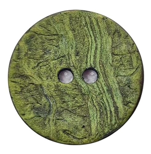 Kokosnussknopfe, Kokosnuss gefärbt, 20 und 25 mm, Im Set (8-12) Stück (Grün, (20mm-12 Stück)) von Lüna Knöpfe