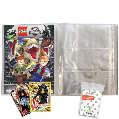 Bundle mit Blue Ocean LEGO Jurassic World - Serie 3 Trading Cards - 1 Leere Sammelmappe + Exklusive collect-it Hüllen von collect-it.de MY HOME OF CARDS + TOYS