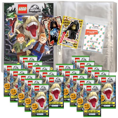 Bundle mit Blue Ocean Lego Jurassic World - Serie 3-1 Leere Sammelmappe + 20 Booster + 2 Limitierte Star Wars Karten + Exklusive Collect-it Hüllen von collect-it.de MY HOME OF CARDS + TOYS