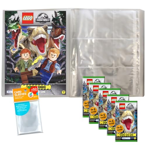 Bundle mit Blue Ocean Lego Jurassic World - Serie 3-1 Leere Sammelmappe + 5 Booster + 2 Limitierte Star Wars Karten + Exklusive Collect-it Hüllen von collect-it.de MY HOME OF CARDS + TOYS